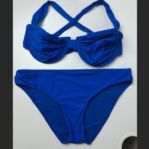 Gianni Bini Bold Royal Blue Underwire Bikini Swimsuit, M/L